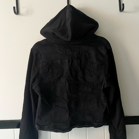 Wallflower Hooded Black Denim Jacket - Picture 3 of 4